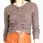 Wild Fable Brown Knit Crop Drawstring Split Long Sleeve Cozy Top NWT Extra Large