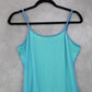Blue Neon Bodycon Dress Spaghetti Strap Asymmetrical Hem Mesh Ruched Side Small