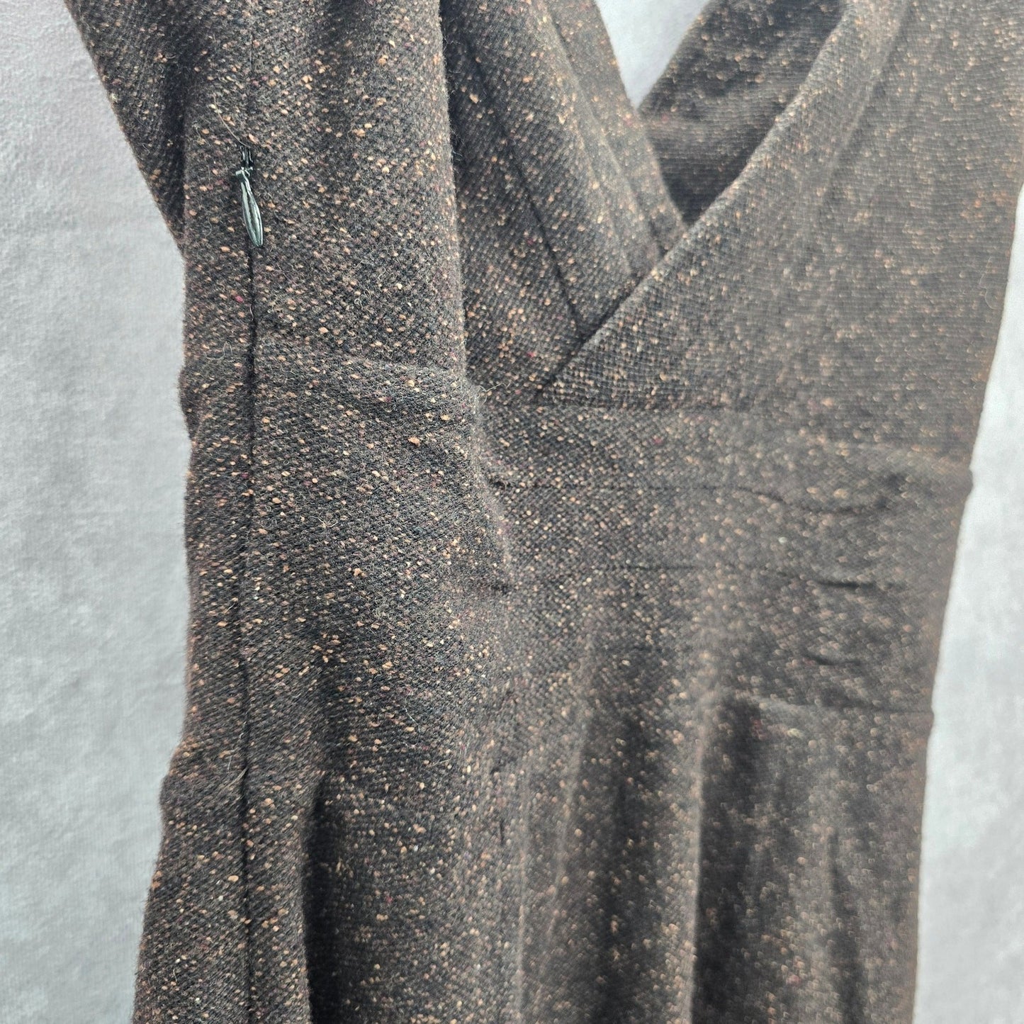 Banana Republic Brown Speckle Wool Silk Knee Length Dress 4 Small