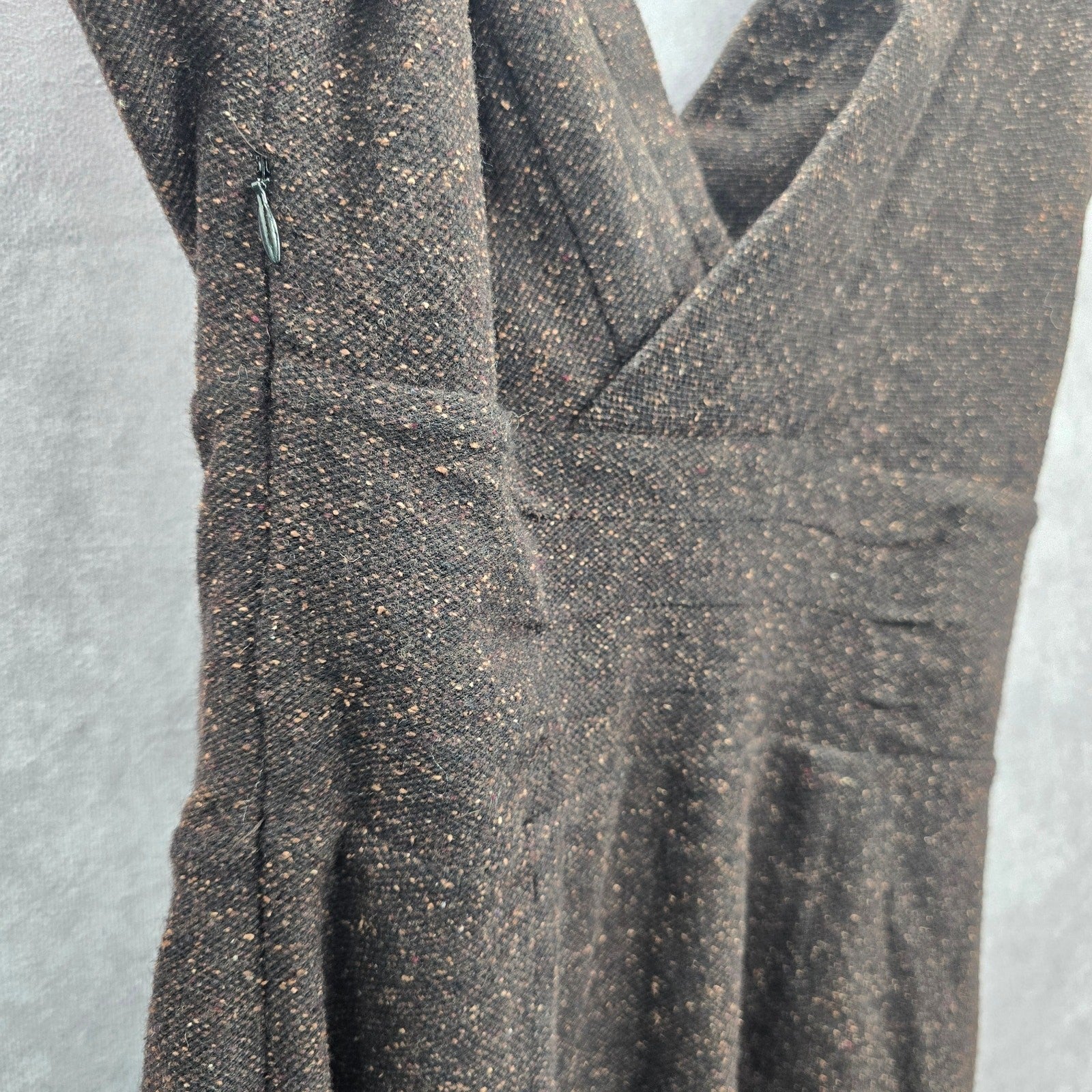 Banana Republic Brown Speckle Wool Silk Knee Length Dress 4 Small