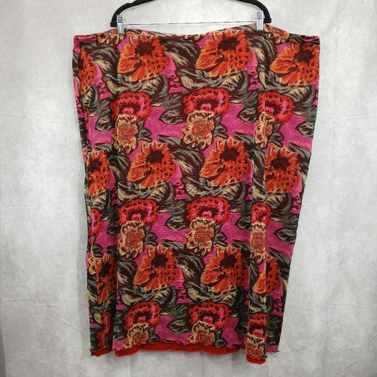 Giorgio Fiorline Plus Collection Floral Midi Pullon Skirt 26/28 3XL