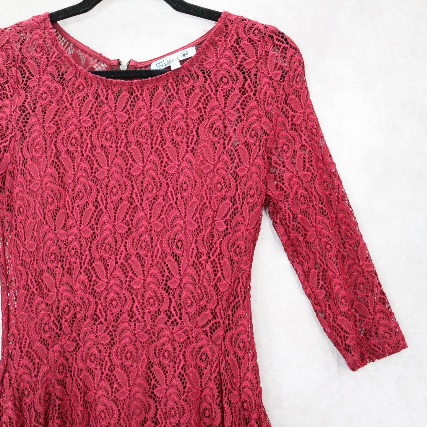 Fish Bowl Red Lace Skater Dress Fit Flare Cocktail Party Dress Elegant S Small