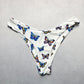 Zaful White Butterfly Thong Swim Beach Cheeky Flirty Boho Bikini Bottom L Large