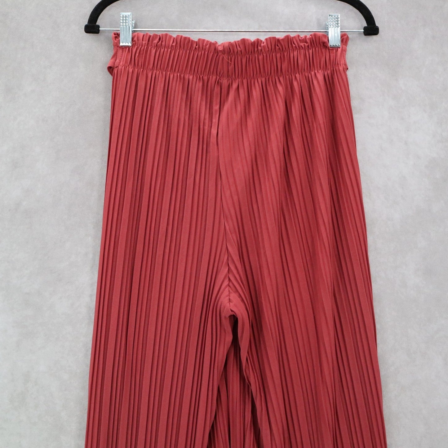 Pink Stripe Belted Wide Leg Boho Pull On Straight Leg Trousers Pant S Small