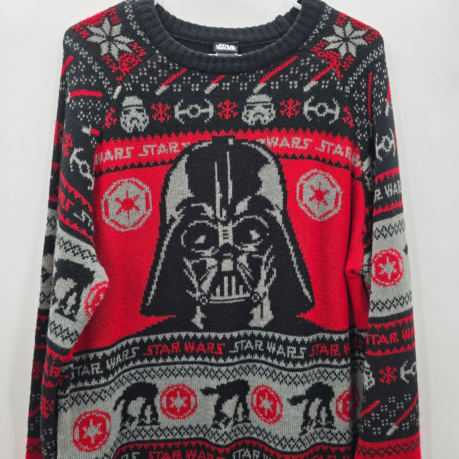 Star Wars Black Darth Vader Longsleeve Pullover Sweater Cardigan M Medium 38-40