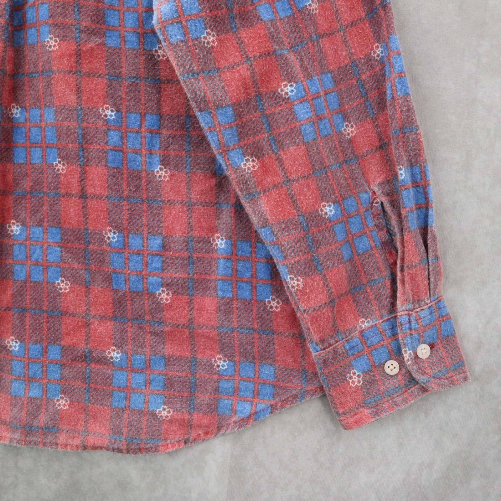 American Sweetheart Red Plaid Flannel Button Up Long Sleeve VTG Western Shirt XL