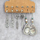 Silver Feather Moon Boho Hoop Dangle Stud Earrings Retro Fashion Jewelry JB2-66