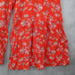 Forever 21 Red Floral Wide Leg Boho Pull On Straight Leg Trousers Pant M Medium