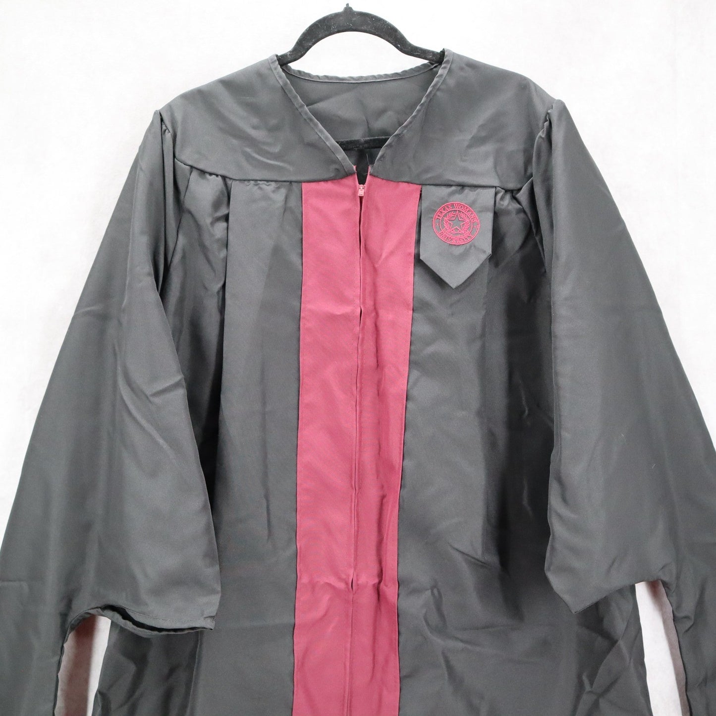 Texas Woman's University Black Masters Degree Graduation Full Zip Gown Plus 1XL