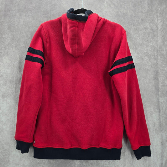 Nautica Red Zip Long Sleeve Fleece Sherpa Sweater Hoodie Boys Youth XL 18 20