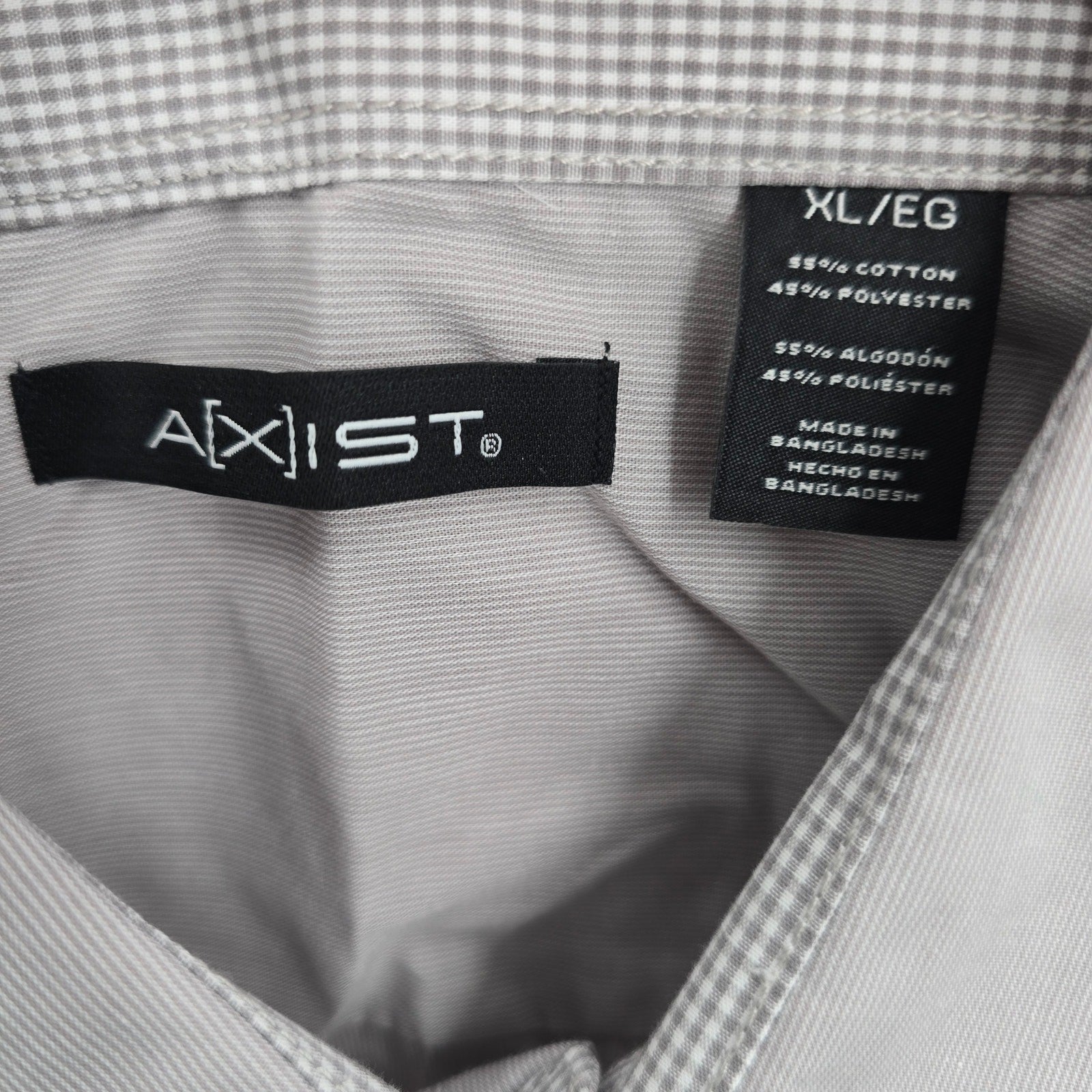 Axist Gray Button Down Western Work Casual Stripe Long Sleeve Dress Shirt XL