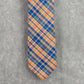 Chaps Orange Blue Plaid Stripe Tartan Executive 100% Polyester Men's Neck Tie