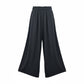 Black Wide Split Flowy Straight Beach Vacation Lounge 90s Pullon Boho Pants XS