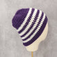 Purple Chevron Multi Color Crochet Cable Knit Y2K Vintage Cottage Beanie Cap Hat
