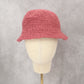 Pink Cable Knit Handmade Y2K Cozy Preppy Vintage Bucket Beanie Cap Hat