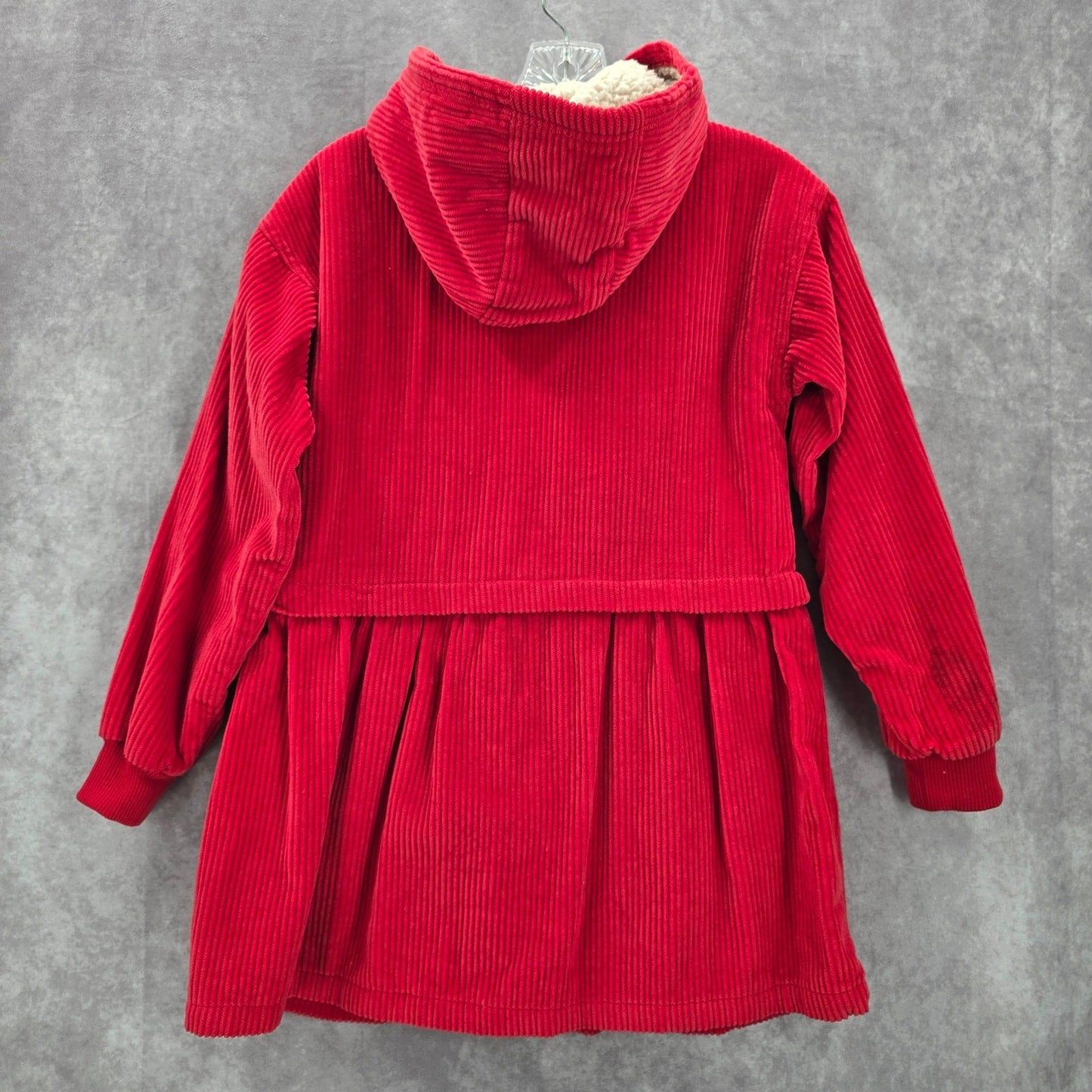 Crazy 8 Red Hood Fleece Sherpa Zip Cotton Pea Coat Jacket Girls Youth S Small