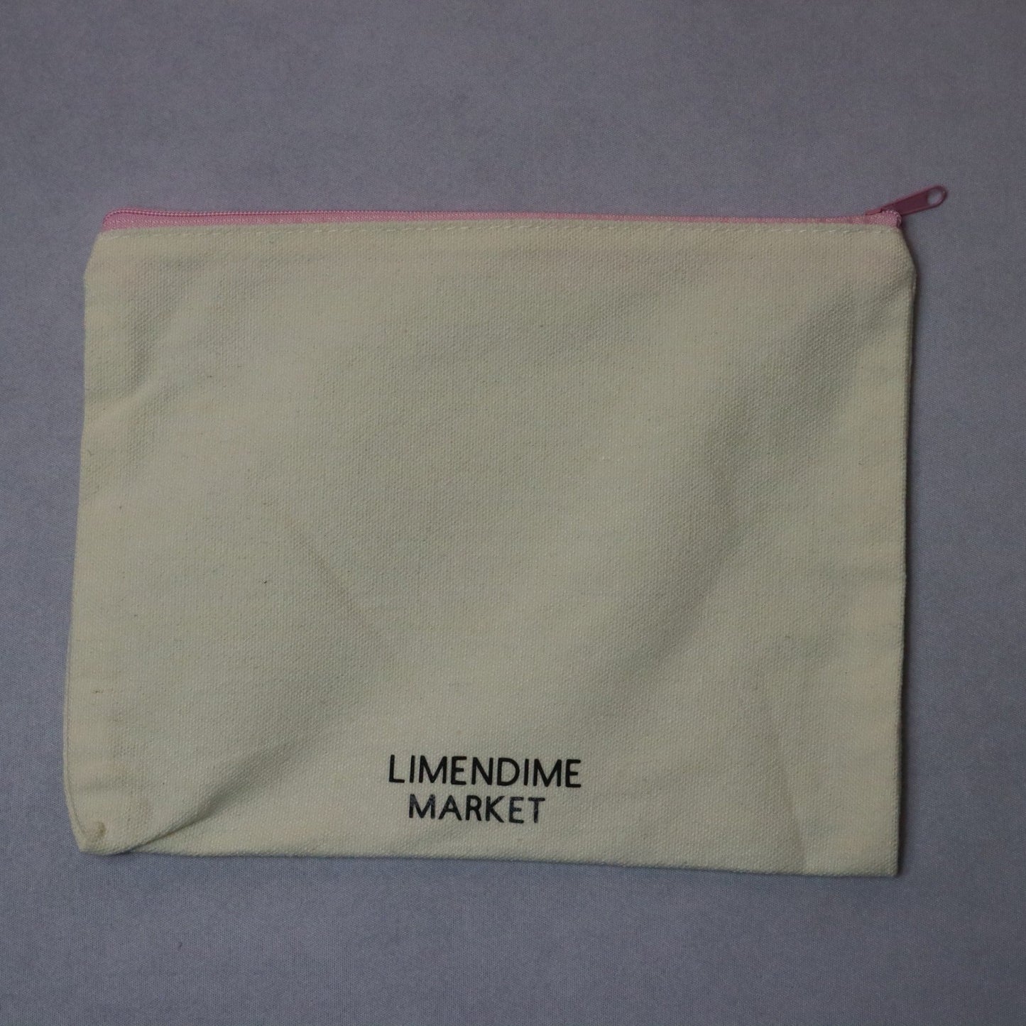Red Sequin Pink Zipper Canvas Pouch Handmade Makeup Bag