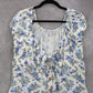 No Boundaries White Floral Fit Flare Boho Tie Ruffle Cap Sleeves Dress Plus XXL
