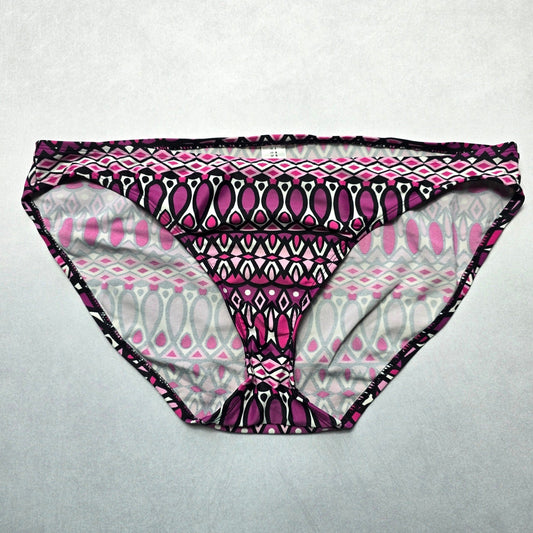 Purple Geometric Swim Beach Cheeky Hipster Flirty Boho Bikini Bottom L Large