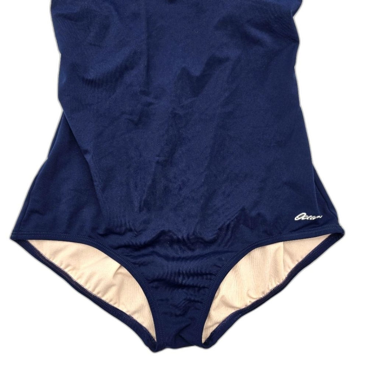 Ocean Aqua Shape Navy Blue One Piece Bathing Suit Swimwear Size 36/10