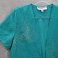 Another Thyme Green Glitter Sparkly Coverup Blouse Party Glam VTG Top Medium 10