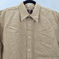 Arrow Tan Stripe Plaid Button Up Short Sleeve Shirt Medium