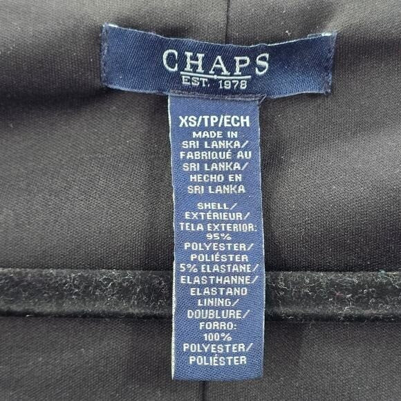 Chaps Black Wrap Drape Ruffle Knee Length V Neck Formal Dress XS
