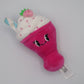 Kawaii Ice Cream Plush Toy Pink Dessert Stuffed Doll Cute Strawberry Gift 8"