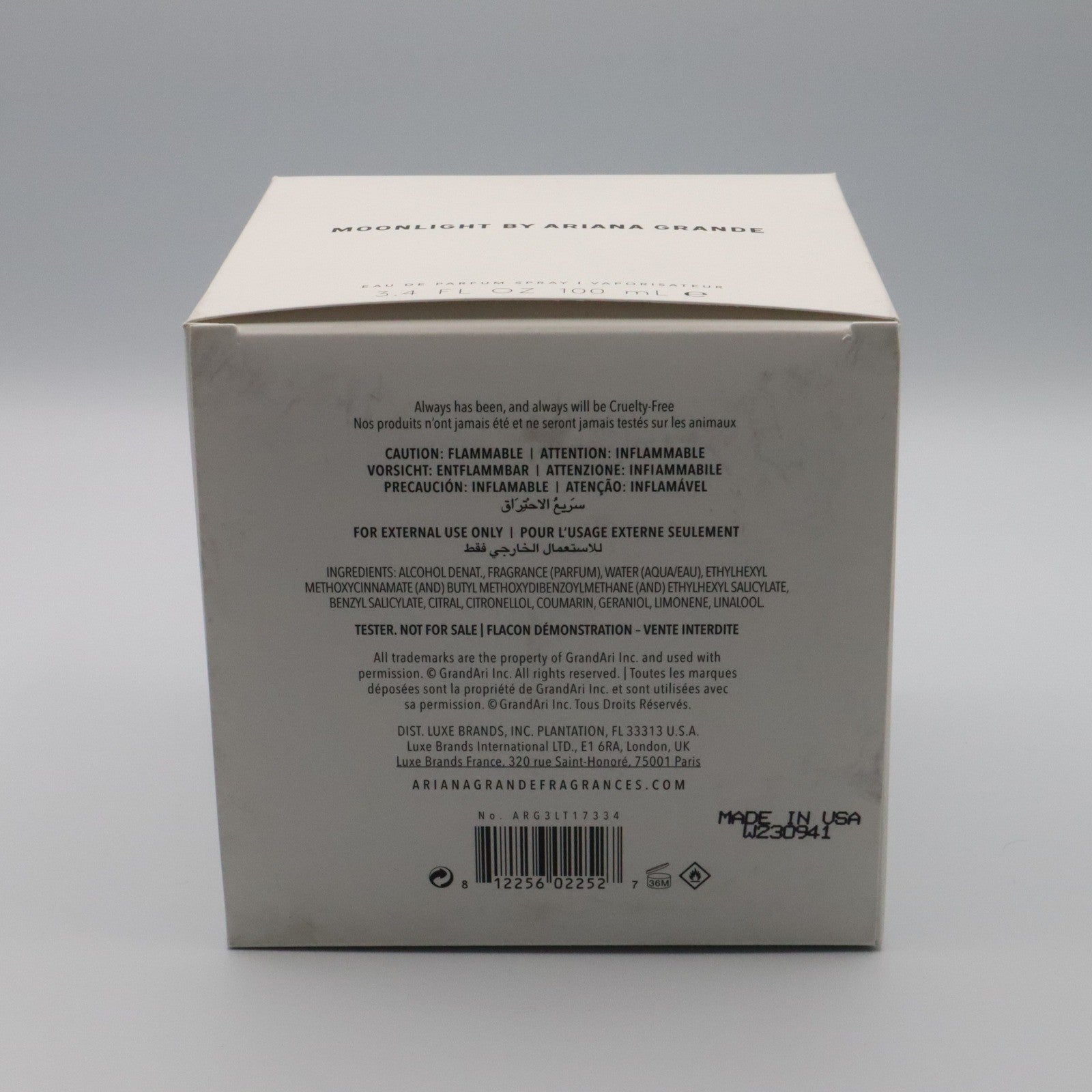 Moonlight By Ariana Grande Eau De Parfum Spray Empty Collectors Box 3.4 FL Oz