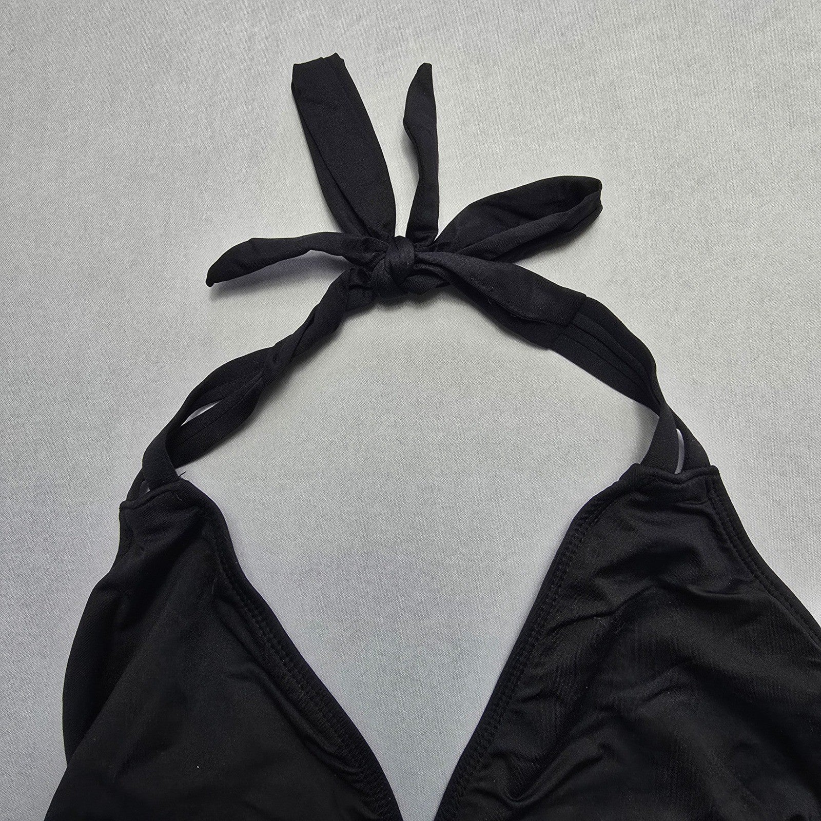 Mossimo Black Halter Tie Swim Sports Bra Beach Bralette Bikini Top L Large