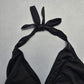 Mossimo Black Halter Tie Swim Sports Bra Beach Bralette Bikini Top L Large