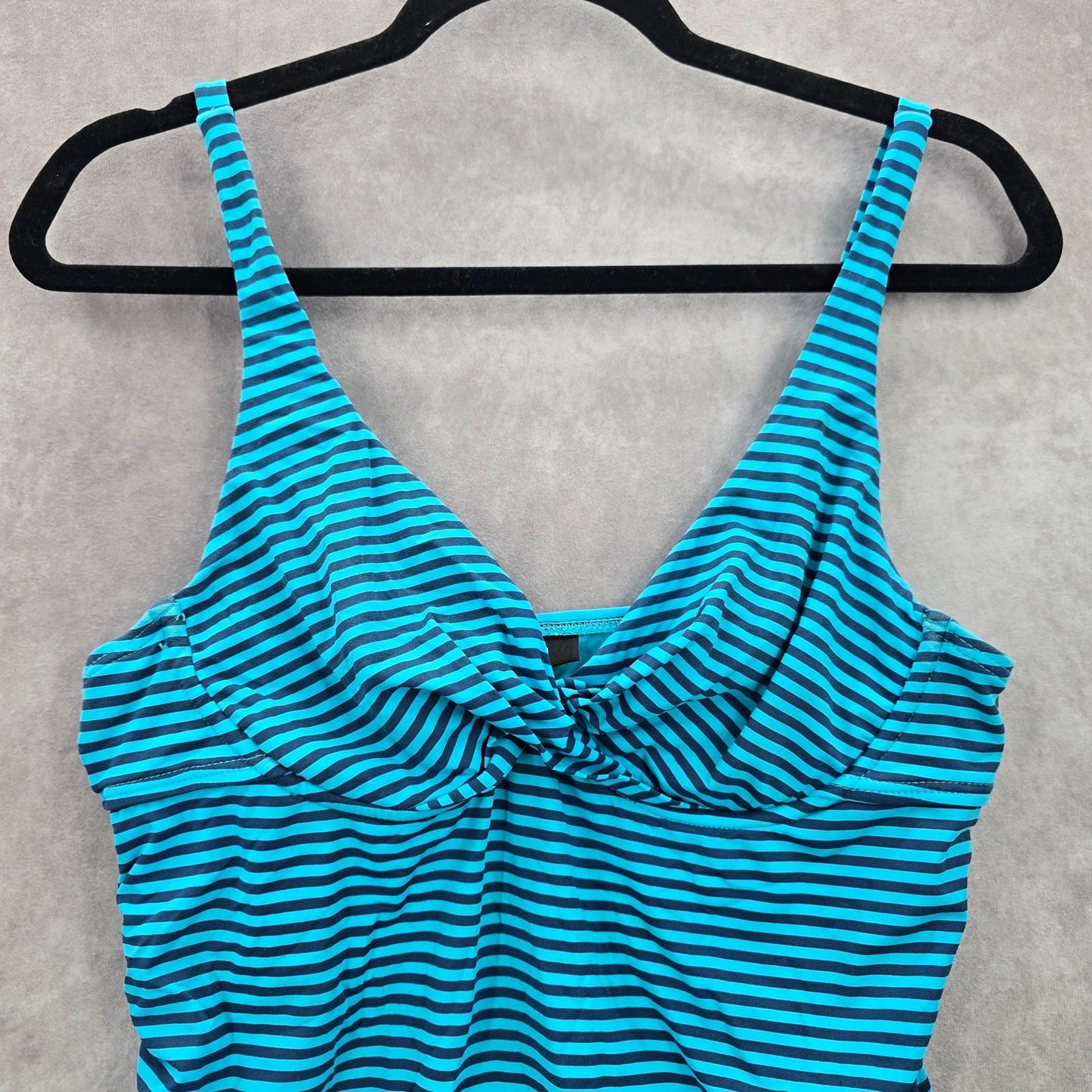 Apt 9 Blue Stripe Tank Top Tankini Swimwear Large