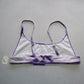 Purple Tie Dye Pull On Swim Boho Hippie Sports Bra Bralette Bikini Top L Large