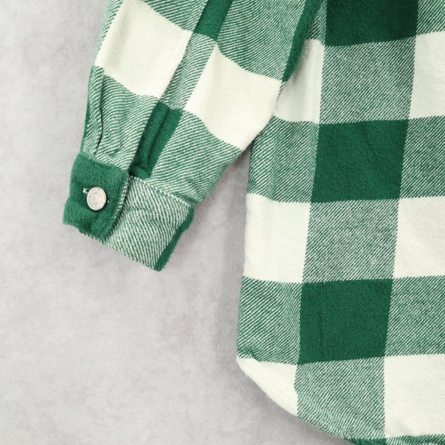 Zara Kids Green Flannel Plaid Long Sleeve Button Up Western Utility Shirt Small