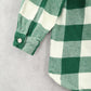 Zara Kids Green Flannel Plaid Long Sleeve Button Up Western Utility Shirt Small