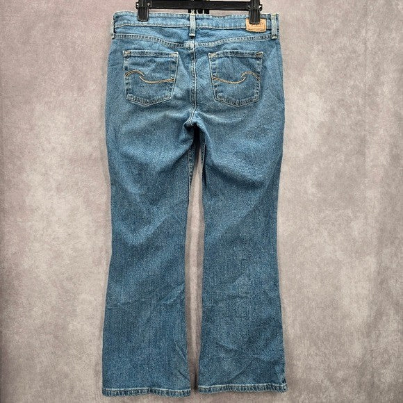 Levi's Strauss Blue Low Rise Bootcut Flare Blue Denim Pants Jeans Short 8