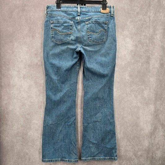 Levi's Strauss Blue Low Rise Bootcut Flare Blue Denim Pants Jeans Short 8