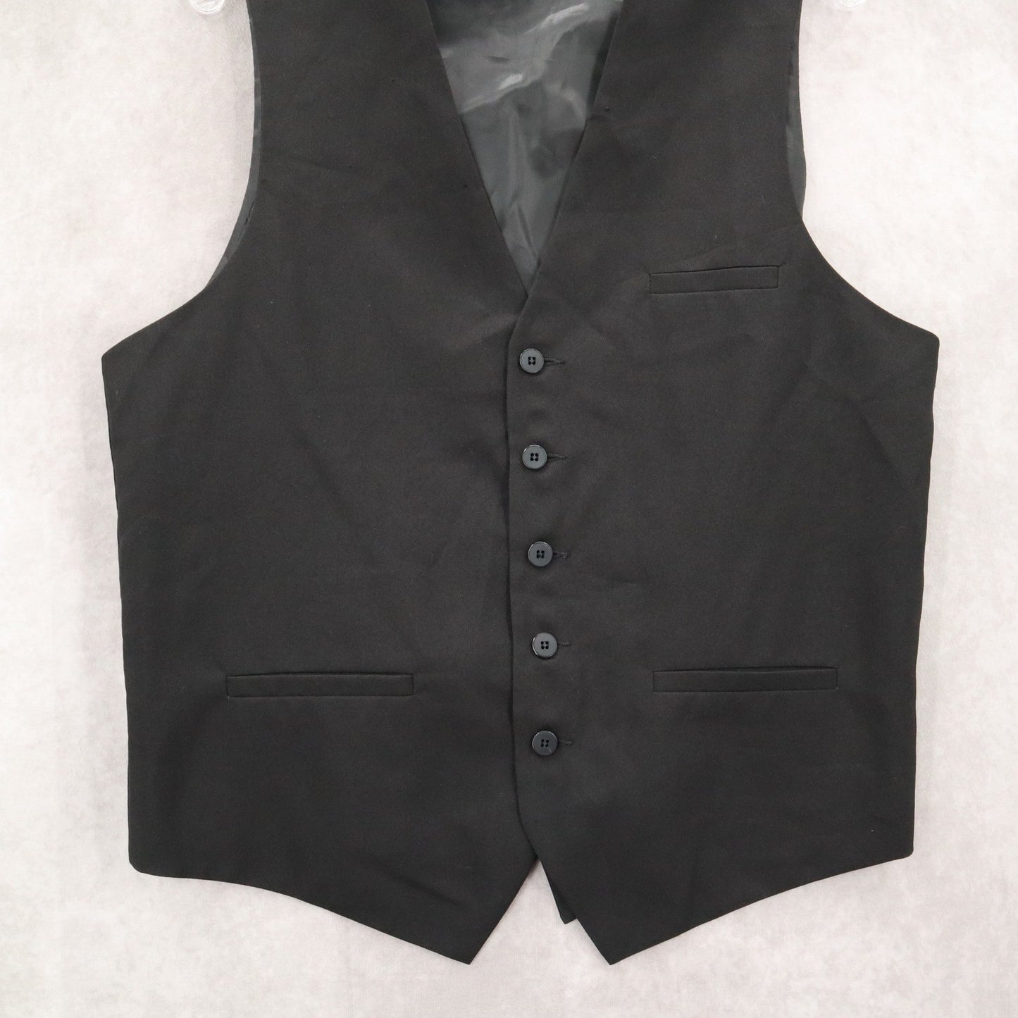 Daniel Elissa Black 5 Button Point Waistcoat Tuxedo Formal Suit Vest Medium 42R