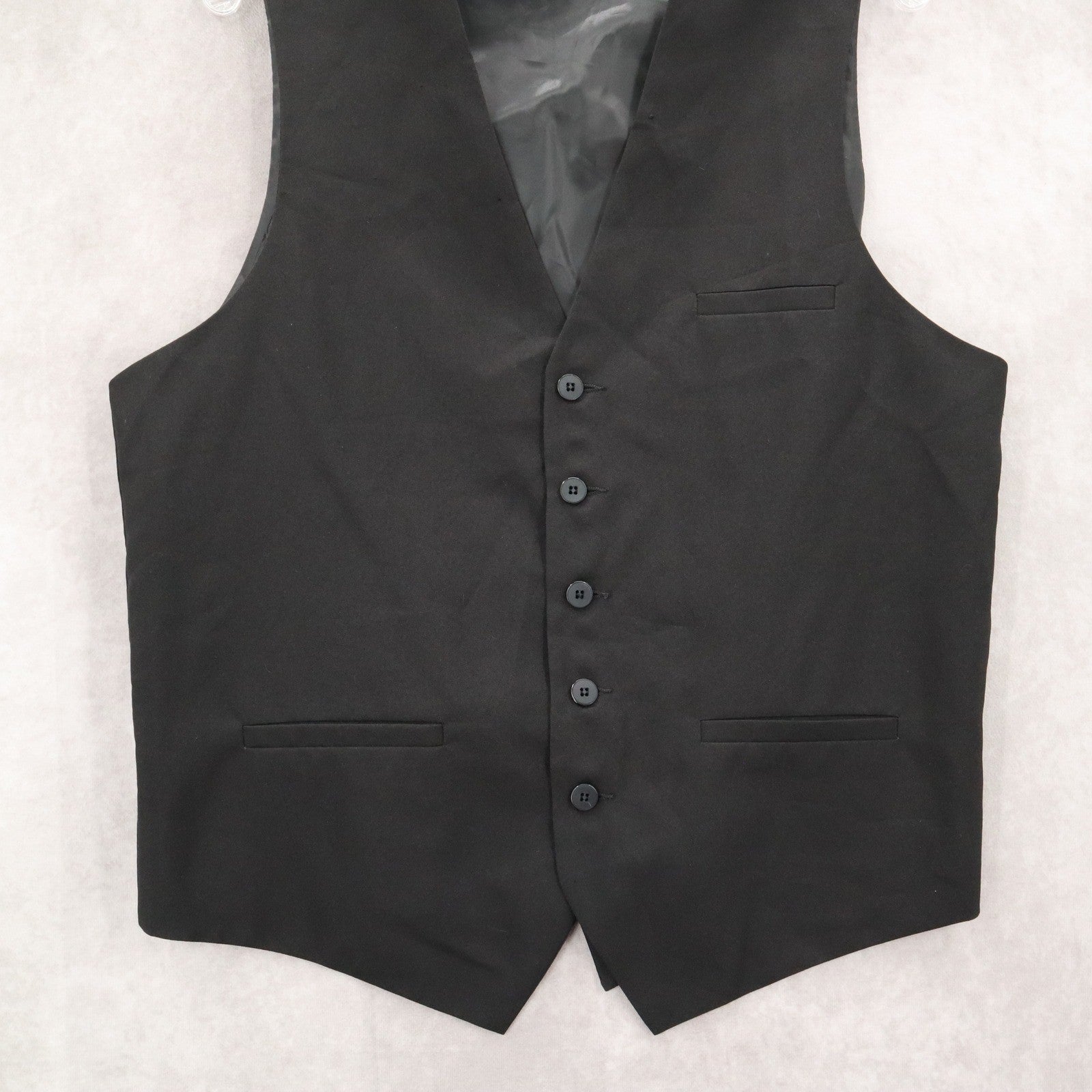 Daniel Elissa Black 5 Button Point Waistcoat Tuxedo Formal Suit Vest Medium 42R