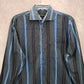 Artisti Italiani Blue Stripe Mens Button Down Cotton Long Sleeve Preppy Shirt XL