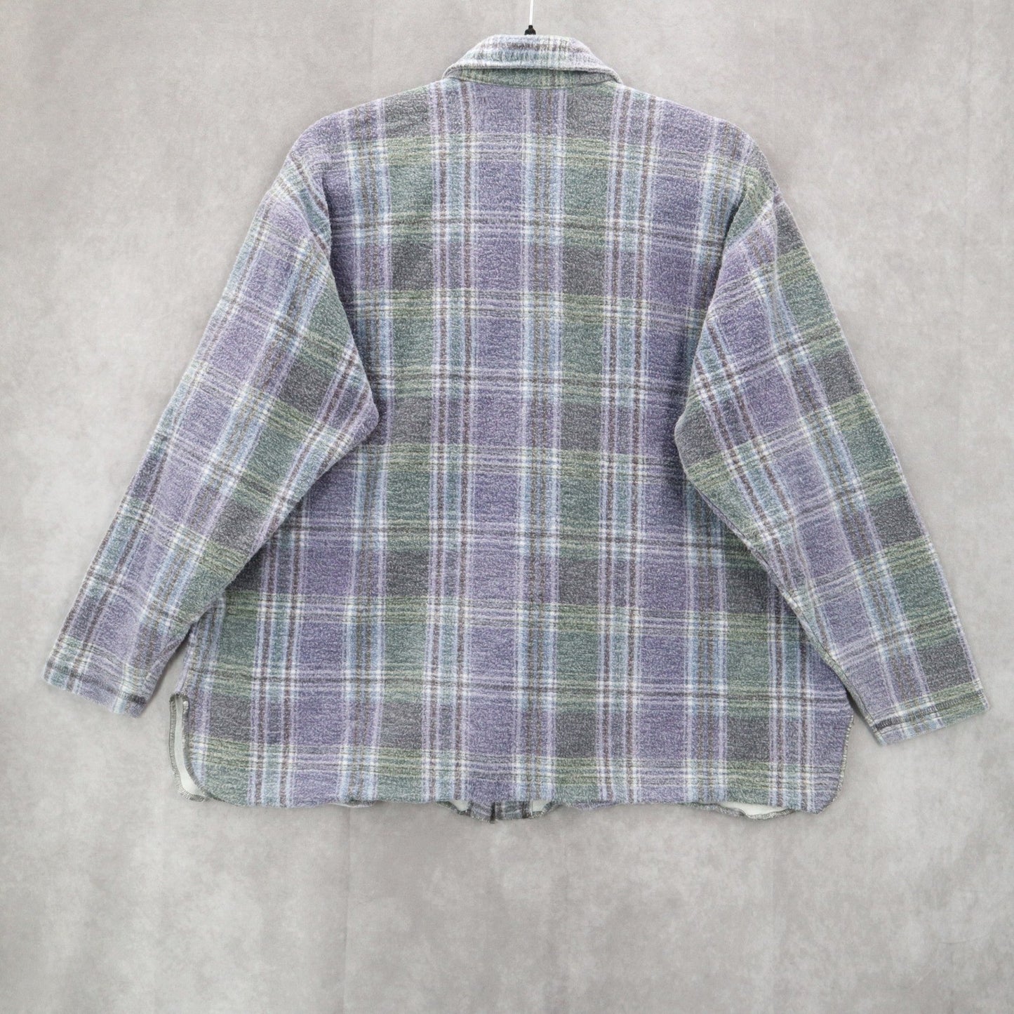 Road Rags Purple Plaid Cotton Flannel Long Sleeve Button Down Vintage 1XL