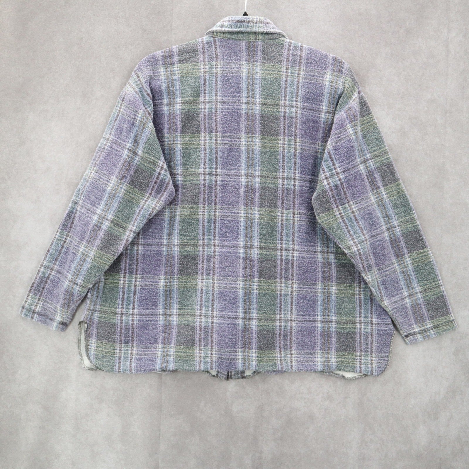 Road Rags Purple Plaid Cotton Flannel Long Sleeve Button Down Vintage 1XL