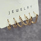 Gold Small Hoops Ring Dangle Earrings Fashion Jewelry