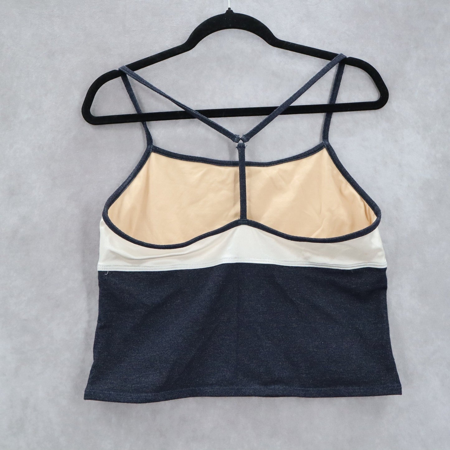 Ocean Gear Blue White Racerback Strap Crop Swim Beach Tankini Tank Top XL