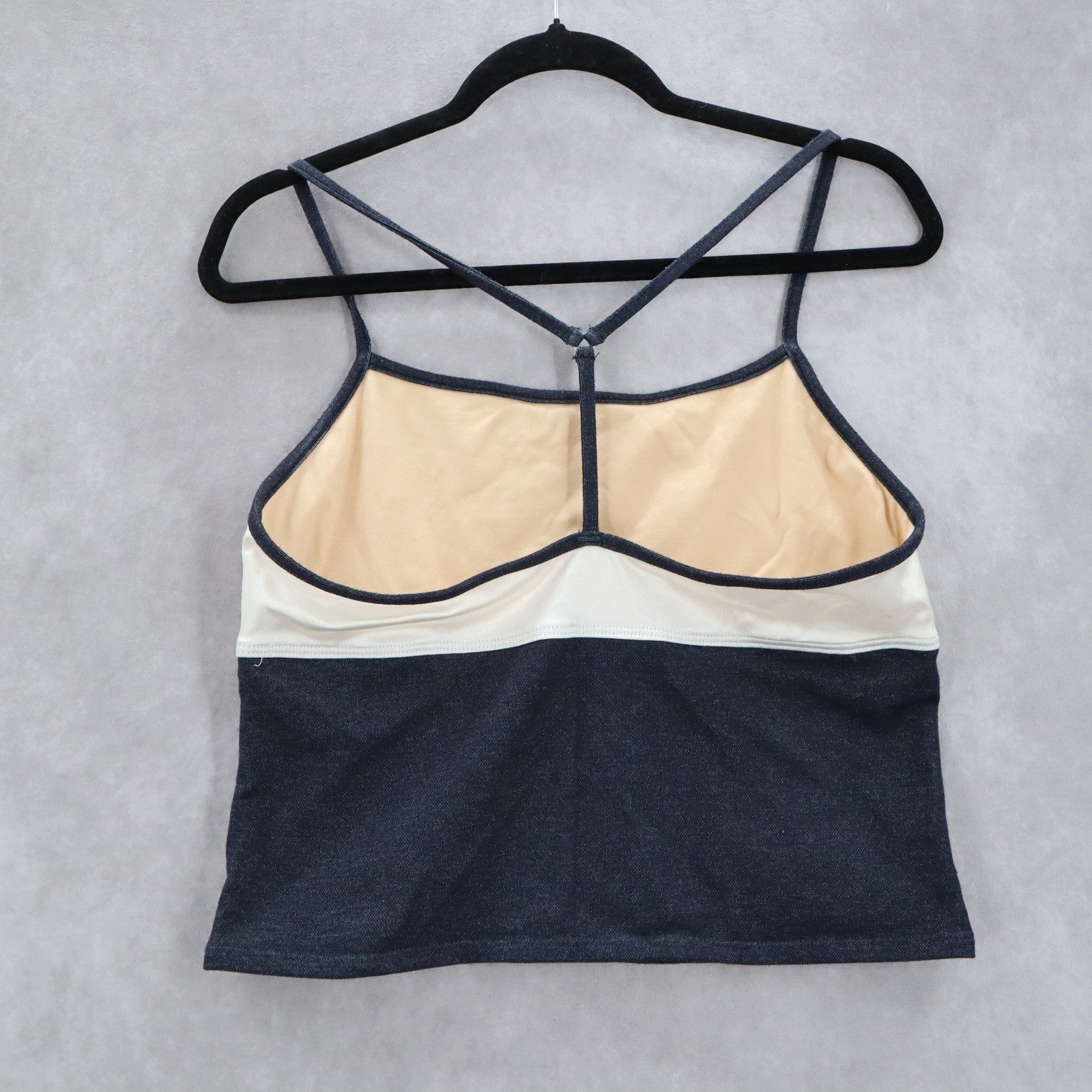 Ocean Gear Blue White Racerback Strap Crop Swim Beach Tankini Tank Top XL