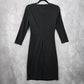 Chaps Black Wrap Drape Ruffle Knee Length V Neck Formal Dress XS