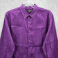 G By Guess Purple Paisley Button Down Long Sleeve Cotton Cuff Dress Shirt XL