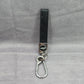 Black Faux Leather Quilt Silver Clip Hook Keychain Escalade Car Accessories