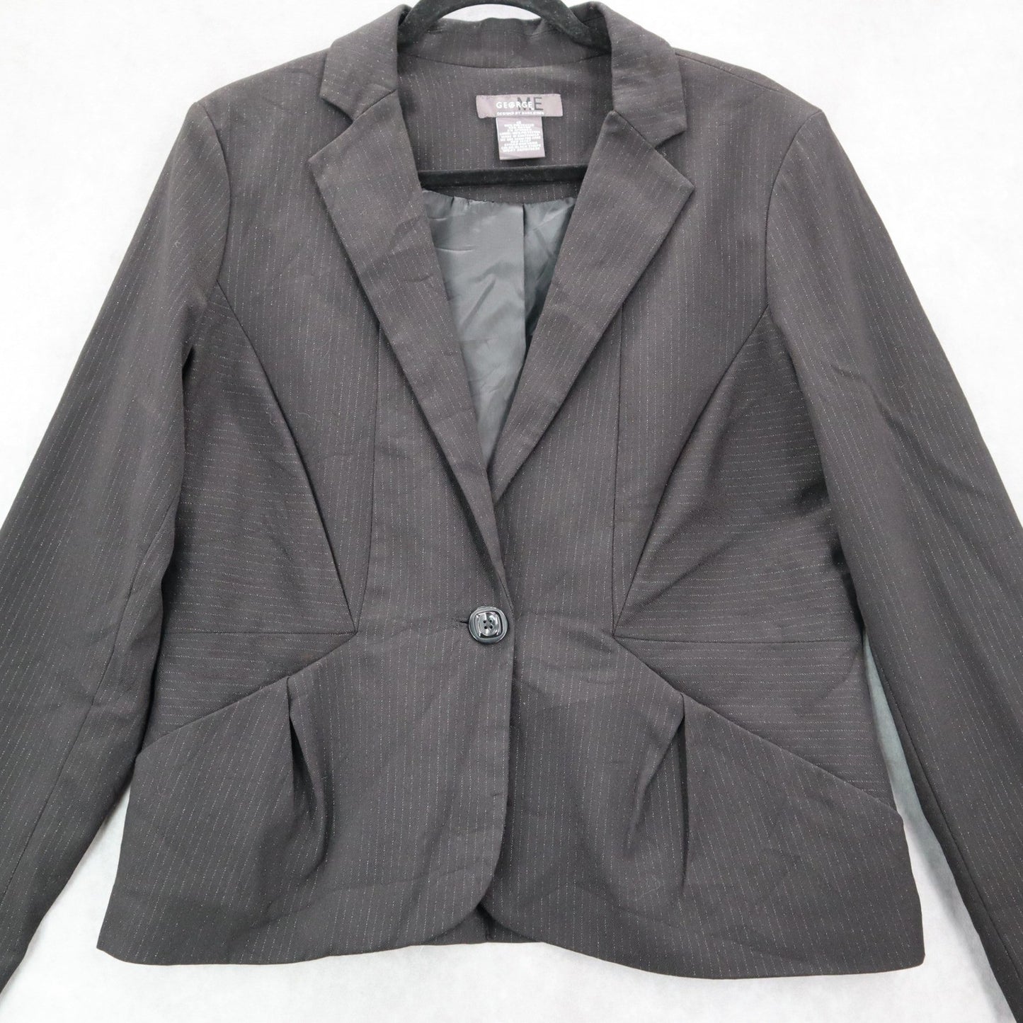 Mark Eisen George Black Blazers Jackets Coats Business Notched Stripes Large 12