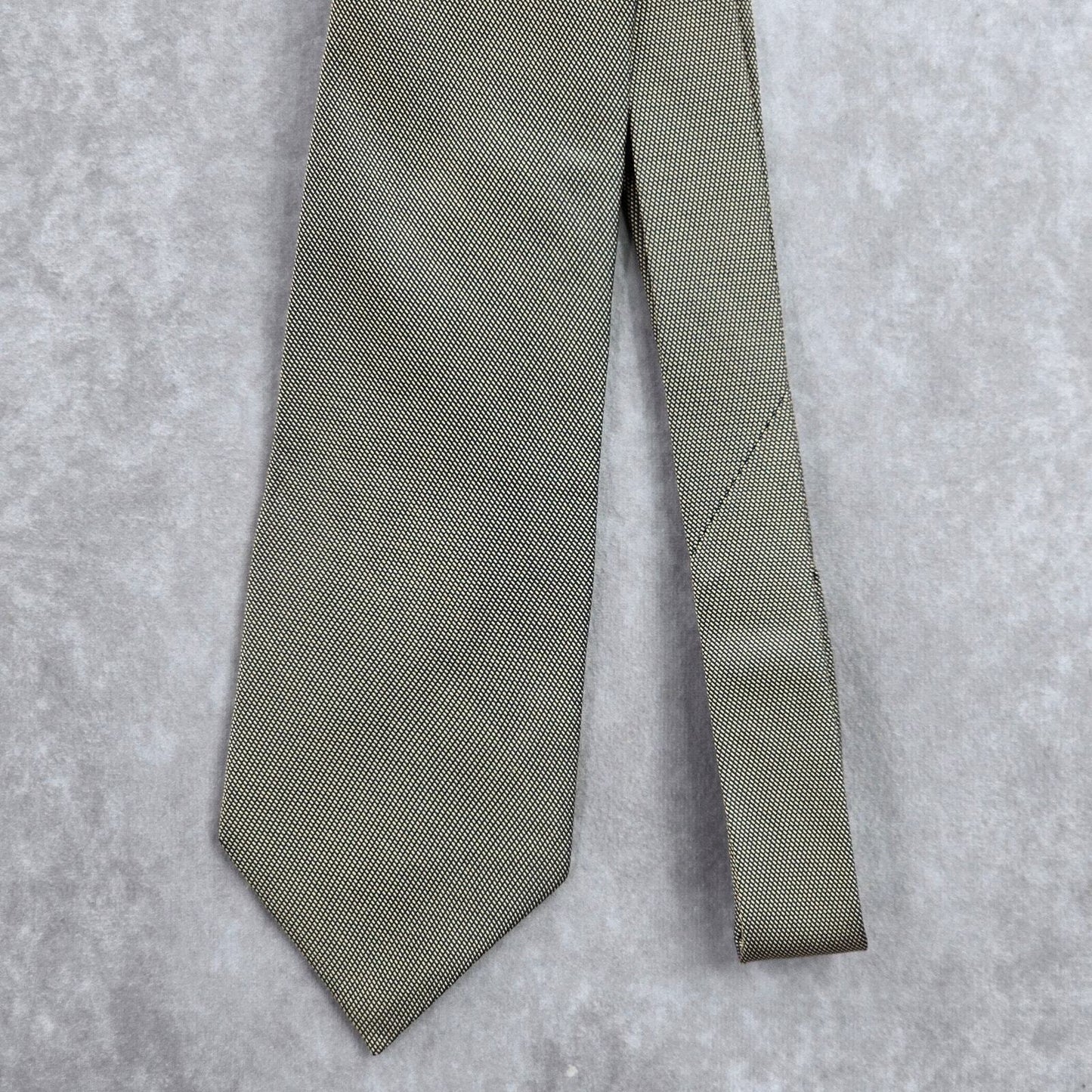 Nautica Gold Blue Geometric Dots Stripes Executive 100% Silk Men's Neck Tie